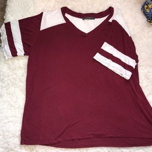 Red and white Madeline T-shirt blouse